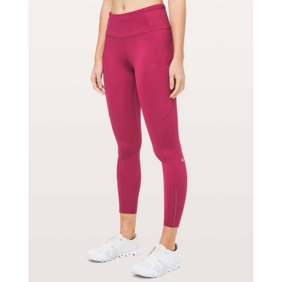 Lululemon Sz 4 Fast & Free 7/8 Tight II *Nulux 25" in Violet Red (dark hot pink) - Picture 3 of 16